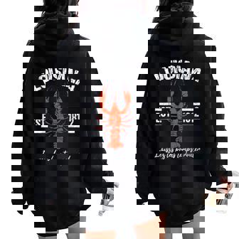 Mardi Gras Louisiana Crawfish New Orleans Men & Women Women Oversized Hoodie Back Print - Monsterry