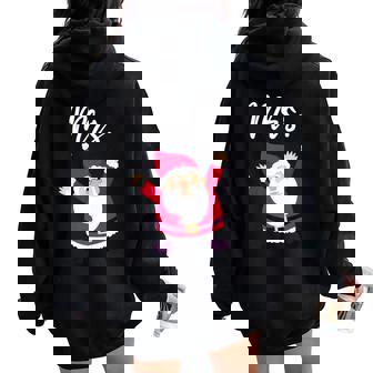 Mrs Reindeer Outfit Christmas Matching Couple Premium Women Oversized Hoodie Back Print - Monsterry