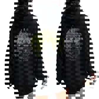 Retro Forest Trees Nature Outdoors Vintage Graphic Women Oversized Hoodie Back Print | Mazezy