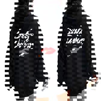 Sweetie Darling Red Lips And Cigarette Women Oversized Hoodie Back Print - Monsterry