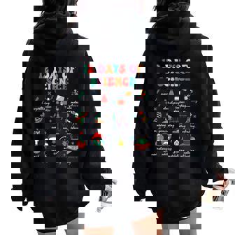 12 Days Of Science Scientist Teacher Christmas Science Xmas Women Oversized Hoodie Back Print - Seseable