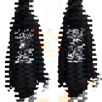 Adorable Christmas Moose Merry Christmoose Women Women Oversized Hoodie Back Print - Thegiftio UK