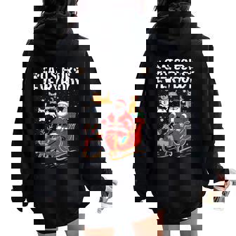 Cats For Everybody Christmas Cat Xmas Santa Women Oversized Hoodie Back Print - Thegiftio UK