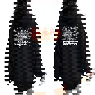 Chicken Christmas Farm Animal Xmas Lights Chicken Lover Women Oversized Hoodie Back Print - Thegiftio UK