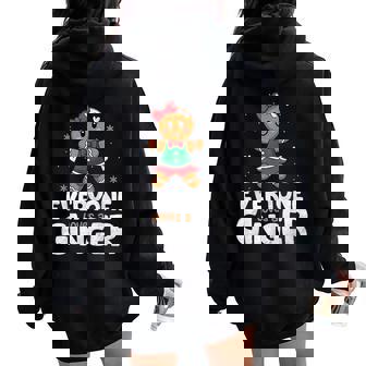 Everyone Loves A Ginger Girl Christmas Gingerbread Women Oversized Hoodie Back Print | Mazezy