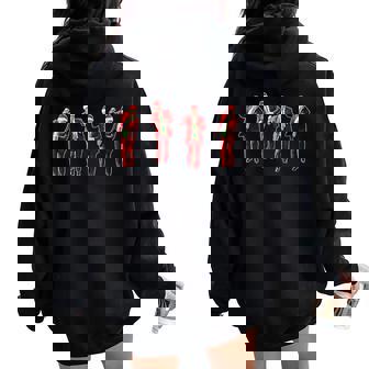 Trump Dance Santa Hat Christmas Xmas Pajamas Holiday Women Oversized Hoodie Back Print | Seseable CA