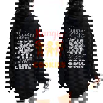 Hangin With My Cookies Gingerbread Christmas Teacher Women Oversized Hoodie Back Print | Seseable UK