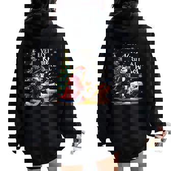 Jesus Christian Santa Christmas Xmas Every Knee Shall Bow Women Oversized Hoodie Back Print - Thegiftio UK