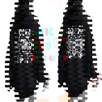 Nicu Christmas Nicu Nurse Xmas Neonatal Intensive Care Unit Women Oversized Hoodie Back Print | Mazezy