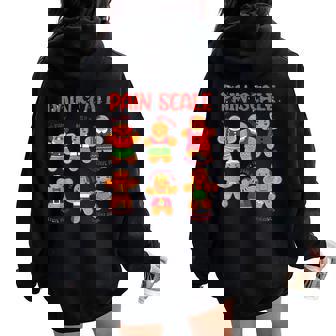 Pain Scale Gingerbread Nurse Christmas School Nurse Women Oversized Hoodie Back Print | Seseable UK