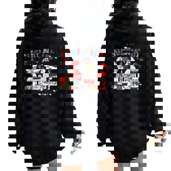 Retro Silent Night Icu Nurse Christmas Intensive Care Unit Women Oversized Hoodie Back Print | Mazezy