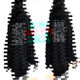 Groovy In My Candy Cane Era Christmas Women Kids Boys Girls Women Oversized Hoodie Back Print - Monsterry