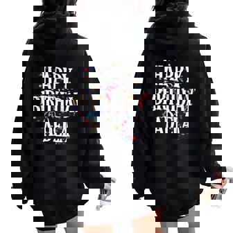 Happy Birthday Adela First Name Girls Colorful Bday Tank Top Women Oversized Hoodie Back Print - Monsterry