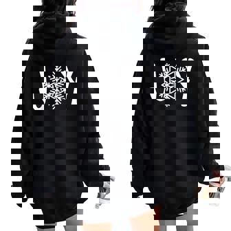 Joy Snowflake Winter Women's Kids Holiday Christmas Women Oversized Hoodie Back Print - Monsterry