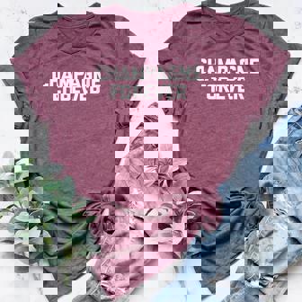 Champagne Forever Funny Saying Sarcastic Novelty Women's Heather T-Shirt - Monsterry