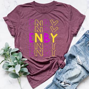ENBY Nonbinary Genderqueer Androgyny Gay Non Binary Queer Women's Heather T-Shirt - Monsterry