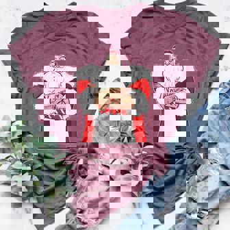 Santa Tattoo Santa Fan Women's Heather T-Shirt - Monsterry