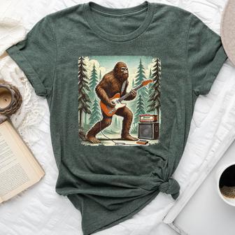 Bigfoot Playing Guitar Sasquatch Boys Distressed Bella Canvas T-shirt - Thegiftio UK