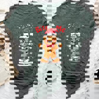 Bite Me Gingerbread Man Sarcastic Christmas Bella Canvas T-shirt - Thegiftio