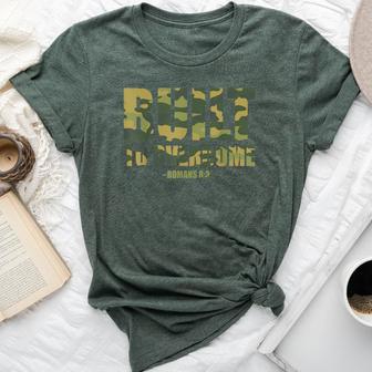 Built To Overcome Christian Camo Scripture Gym Workout Bella Canvas T-shirt - Thegiftio UK