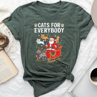 Cats For Everybody Christmas Cat Xmas Santa Bella Canvas T-shirt - Thegiftio UK