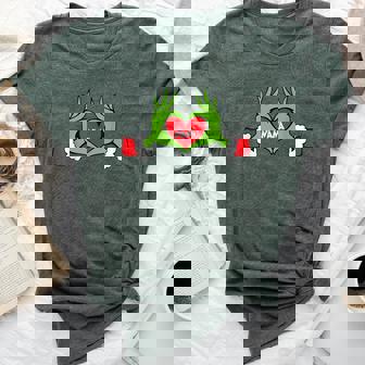 Christmas Nana Elf With Cute Heart Hands Christmas Bella Canvas T-shirt - Thegiftio
