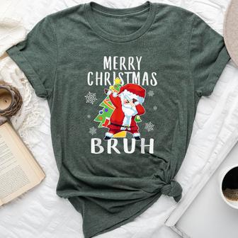 Dabbing Santa Merry Christmas Bruh Boy Girl Bella Canvas T-shirt - Thegiftio UK