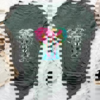 Elephant Woman Colorful Watercolor Elephant Bella Canvas T-shirt | Seseable CA