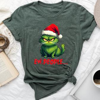 Christmas Cat Ew People Meowy Cat Lovers Kid Bella Canvas T-shirt - Thegiftio UK