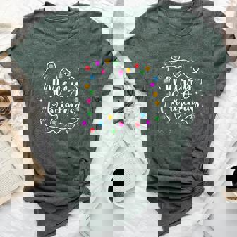Merry Christmas Lights Xmas Family Women Bella Canvas T-shirt | Mazezy