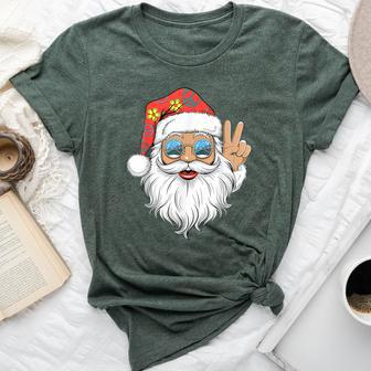 Groovy Santa Hippie Peace Christmas Girls Xmas Hippie Bella Canvas T-shirt - Thegiftio UK
