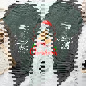 Merry Christmas Black African Girl Santa Hat Xmas Pajamas Bella Canvas T-shirt - Thegiftio