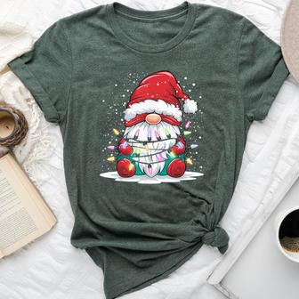 Santa Gnome Christmas Light Xmas For Boy Kid Bella Canvas T-shirt - Thegiftio UK
