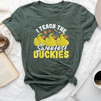 I Teach The Sweetest Duckies Teacher Rubber Duck Bella Canvas T-shirt - Thegiftio UK