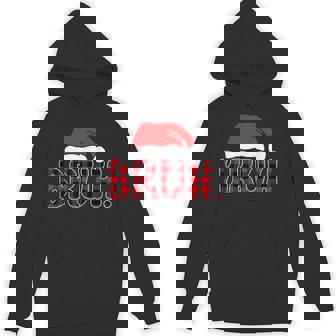 Bruh Christmas Plaid Teens Boys Kids Xmas Pajamas Unisex Hoodie - Monsterry