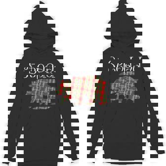Buffalo Plaid Christmas Stepdad Bear Xmas Family Matching Unisex Hoodie - Monsterry