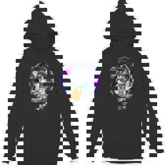 Cat Eating Pizza In Universe For Space Astronaut Cat Unisex Hoodie - Monsterry