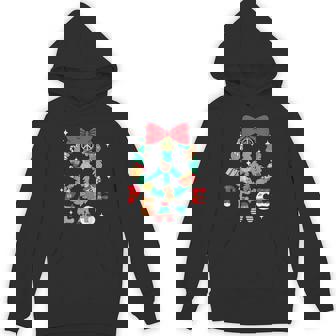 Christmas Peace Wreath Candy Canes Bows Gingerbread Reindeer Unisex Hoodie - Monsterry