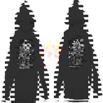 Christmas Rock Band For Guitarist And Santa Costume Lovers Premium Unisex Hoodie - Monsterry