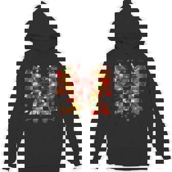 Cute Classic Bow With Glowing Christmas Lights Unisex Hoodie - Monsterry