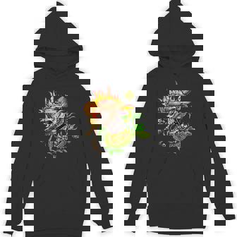 Fire Skeleton Skull And Snake Tattoo Art Graphic Shirt Unisex Hoodie - Monsterry