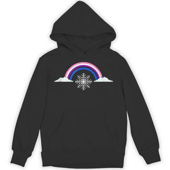 Genderfluid LGBTQ Rainbow And Snowflake LGBT Holidays Tank Top Unisex Hoodie - Monsterry