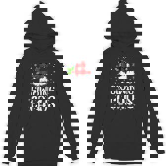 Glowing Claus Christmas Lights Red Plaid Family Matching Premium Unisex Hoodie - Monsterry