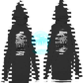 Glowing Moon Christmas Xmas Santa Claus Holiday Christmas Unisex Hoodie - Monsterry