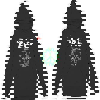 I'm Peace Wreath Xmas Lights Couples Christmas Pajamas Unisex Hoodie - Monsterry