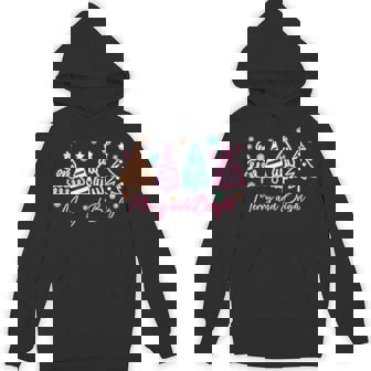 Merry And Christmas Bright Christmas Tree Colorful Glowing Unisex Hoodie - Monsterry