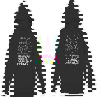 Merry Christmas Bright Tree Neon Happy Holidays Unisex Hoodie - Monsterry