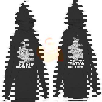 Merry Fitmas Tattoo Santa Claus Christmas Unisex Hoodie - Monsterry