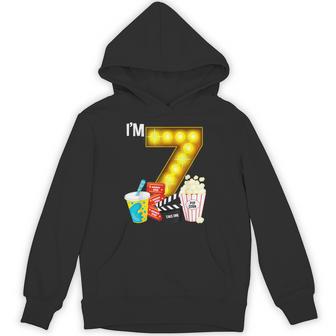 Movie Night Party 7th Birthday Movie Theme Kids Birthday Unisex Hoodie - Monsterry