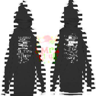 Mr And Mrs Claus Santa Reindeer Couples Christmas Lights Unisex Hoodie - Monsterry